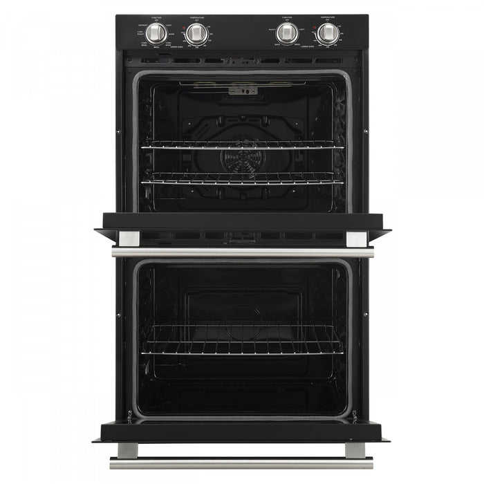 Four double mural electrique Vomero 30 pouces en noir, four a convection de 5 pi³ - FBOEL1324-30BLK