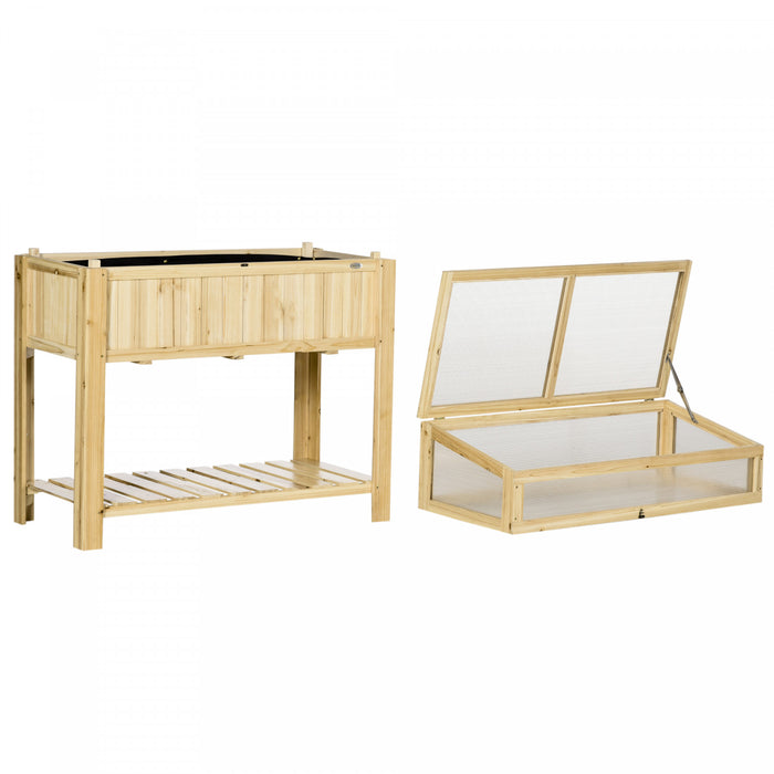 Outsunny Lit De Jardin Sureleve Avec Serre A Cadre Froid