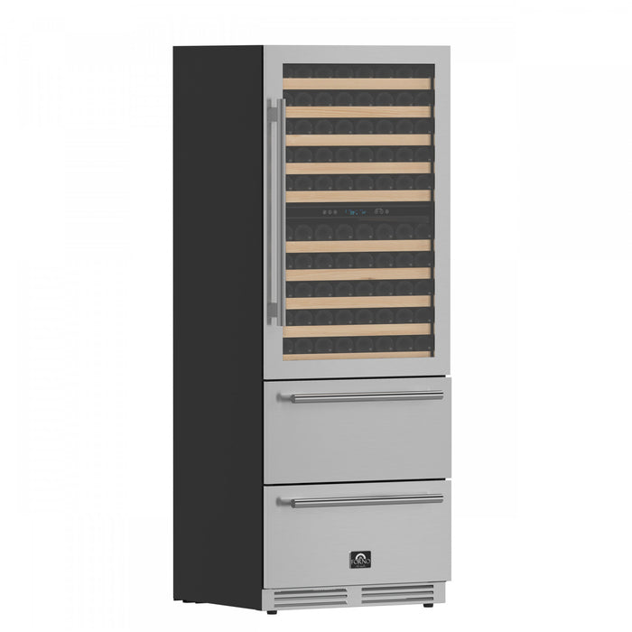 Refroidisseur a vin et a boissons Celano de 30\"a triple zone, 21,3 pi³, en acier inoxydable -FWCDR6697-30S