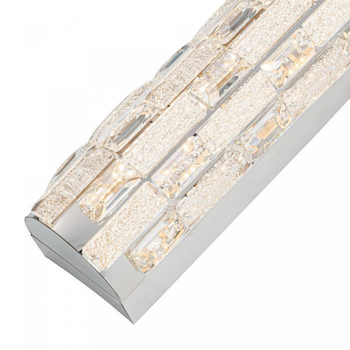 Applique Murale A Del Integrees Elegance, Chrome Avec Verres En Cristal