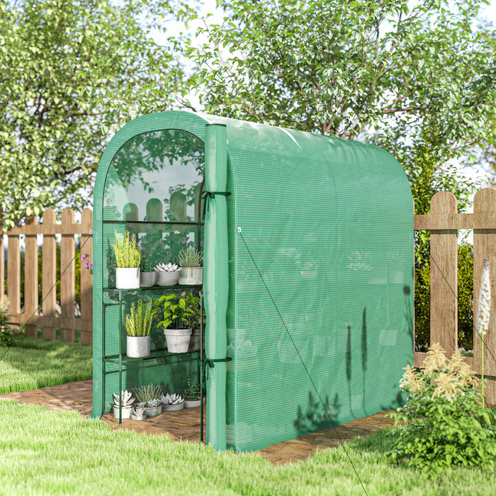 Outsunny Serre Exterieure avec Etageres, vert