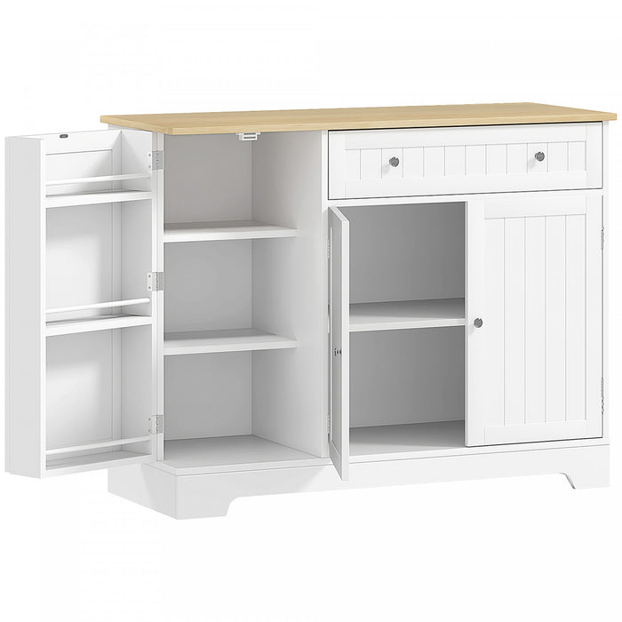 HOMCOM Buffet 41\" avec tiroir de rangement et etagere reglable, blanc