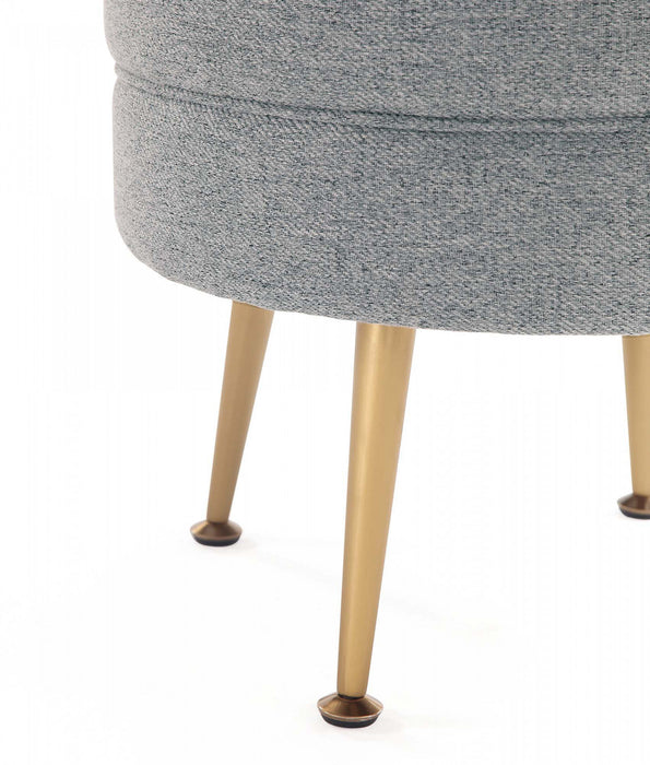 Pouf d’appoint Bailey style milieu du siecle moderne en tissu gris