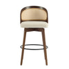 Calvin Indoor Counter Height Swivel Bar Stool Set of 4 with Ergonomic Backrest,Walnut | Calvin – Lot de 4 tabourets de bar de hauteur comptoir pivotants pour interieur avec dossier ergonomique, finition noyer