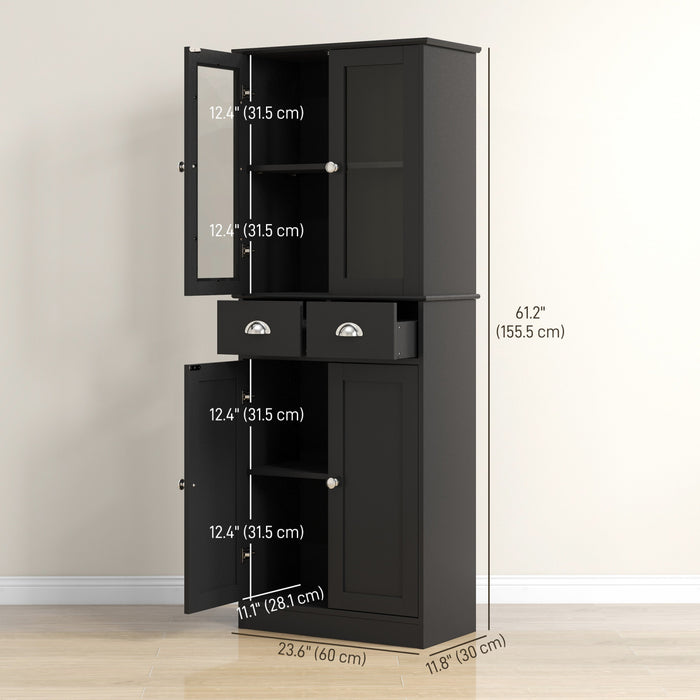 HOMCOM Armoire de rangement garde-manger de cuisine 61\" avec etageres