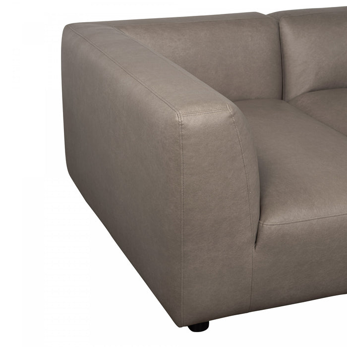 Canape sectionnel moderne contemporain Lukas 2 pieces, 300 cm, angle gauche, coloris taupe