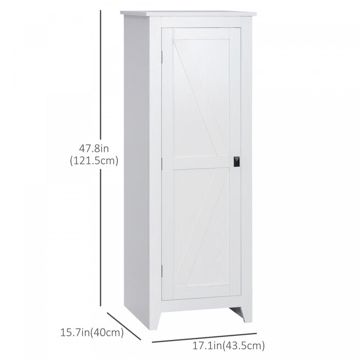 HOMCOM Garde-manger 48\", armoire avec porte grange, blanc
