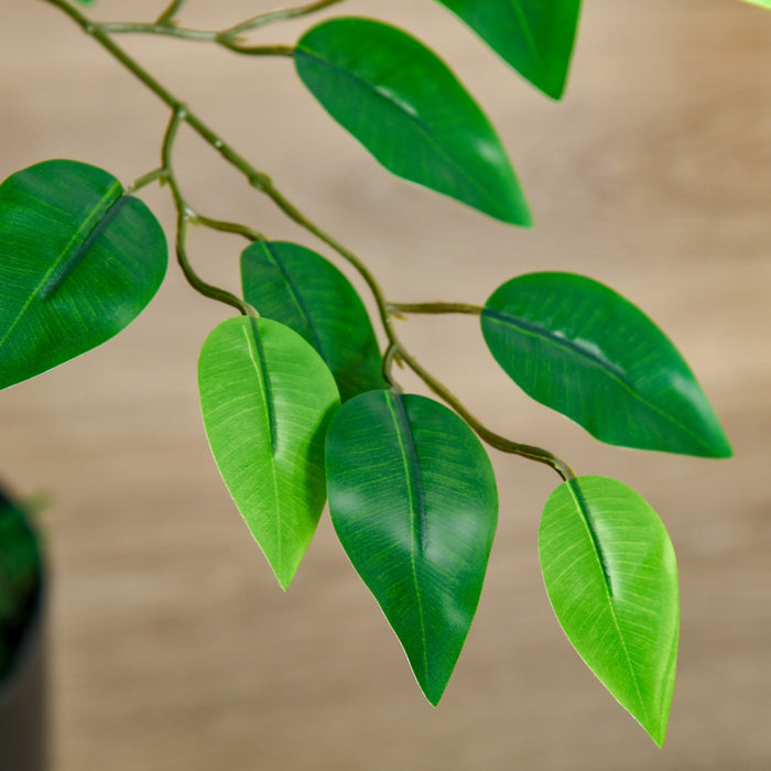 HOMCOM Arbre artificiel Ficus de 4,5 pieds pour interieur et exterieur