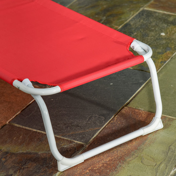 Outsunny Chaise Longue D'exterieur Avec Dossier Reglable A 4 Niveaux