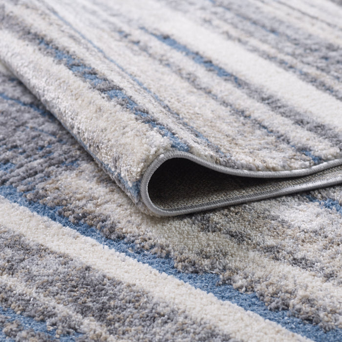 Carpette Darius grise à motif de vagues cubiques - 6 pi 7 po x 9 pi 6 po