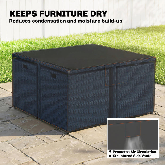 Housse impermeable pour mobilier de patio Outsunny, 140 x 140 x 71,5 cm, Noir