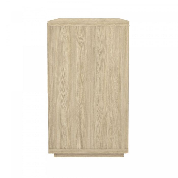 Commode moderne Evelyn 60\" en naturel (6 tiroirs)