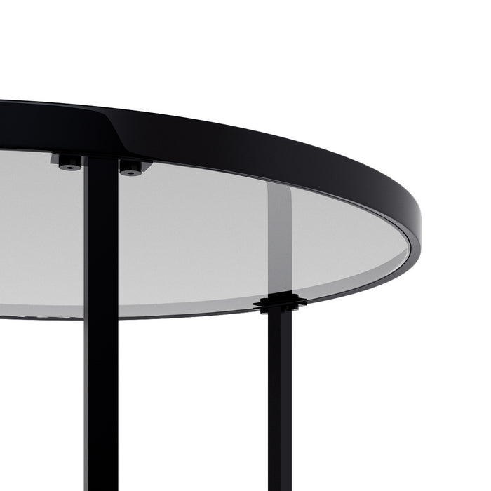 Opal Tables Gigognes Rondes a Deux Plateaux en Verre