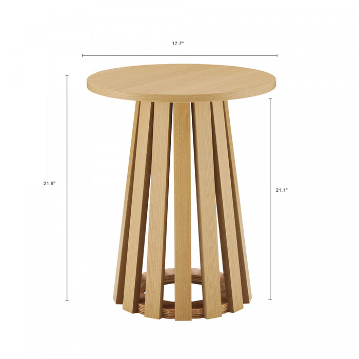 Ensemble de 2 tables Layla style scandinave moderne : table basse et table d’appoint en chene clair
