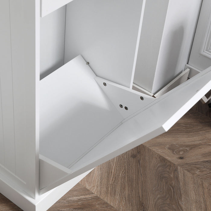 HOMCOM Armoire de poubelle inclinable de cuisine, armoire de recyclage