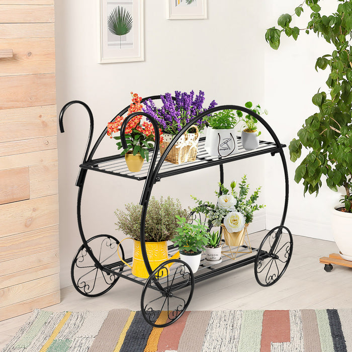 Support De Metal Robuste Pour Plantes, Chariot Jardin Decoratif