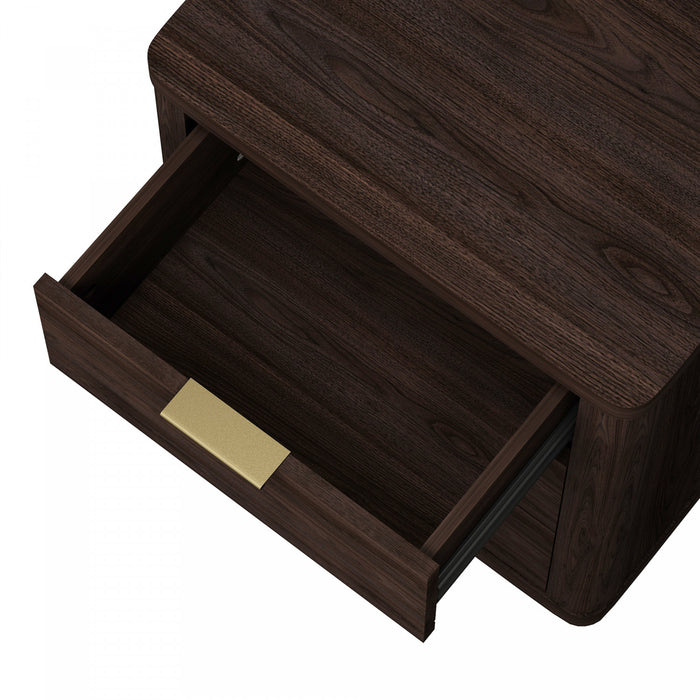 Table de nuit moderne Evelyn 20\" en brun (3 tiroirs)