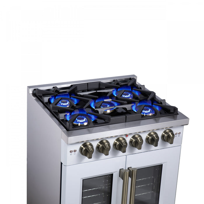 Cuisiniere a gaz blanche Capriasca 30 pouces, 4,32 pi³ – FFSGS6460-30WHT