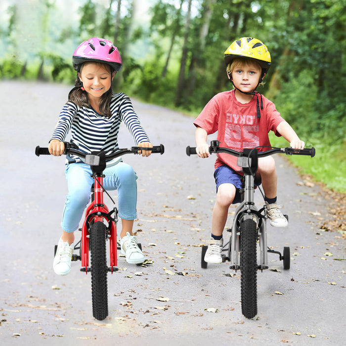 Velo Costway 14 Pouces Pour Enfants De 3 A 5 Ans Avec Selle Reglable Et Guidon Antiderapant Rouge