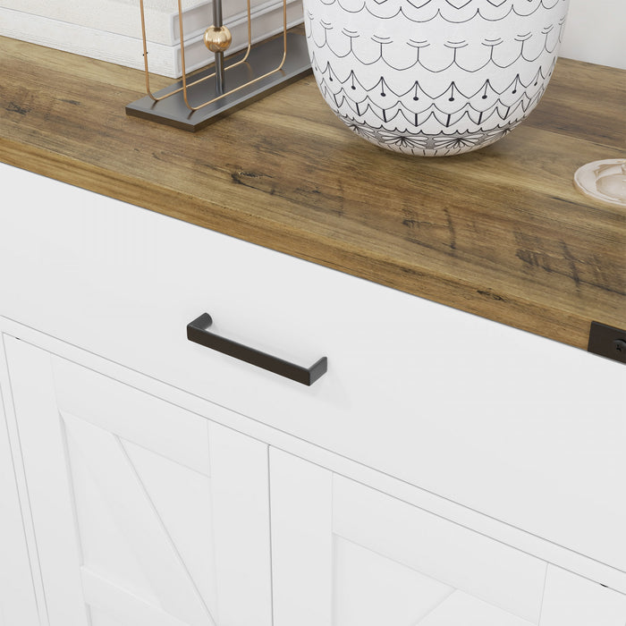 HOMCOM Buffet avec 2 tiroirs 2 armoires de rangement Buffet, Blanc