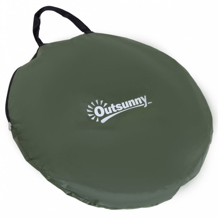 Outsunny Tente De Douche De Camping Pop-up Dressing Portable Vestiaire Tentes D'abri De Confidentialite Toilettes De Plage Et Seance Photo Interieure Avec Sac De Transport Vert Armee