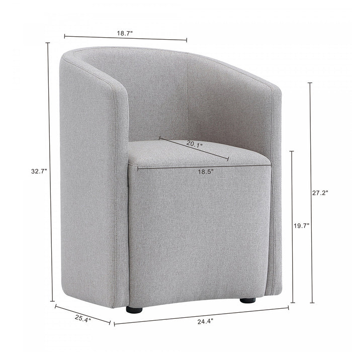 Fauteuil contemporain moderne Hearth en tissu gris clair