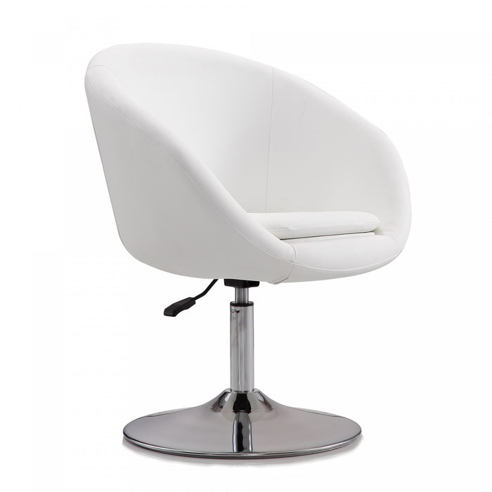 Fauteuil lounge pivotant moderne Hopper en tissu blanc - Lot de 2