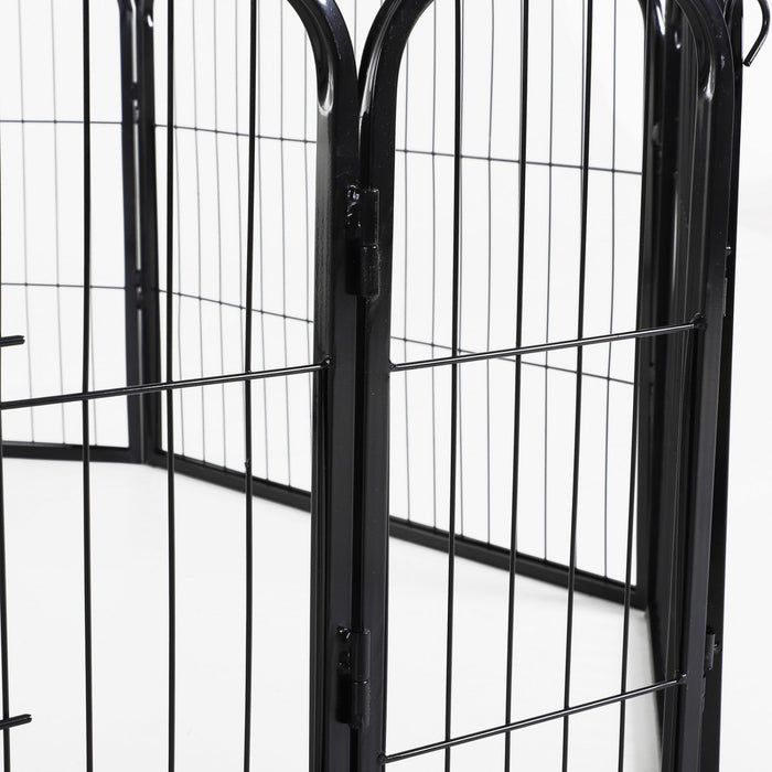 Luxe Parc Enclos Modulable Acier 8 Panneaux Et 1 Porte Pour Chiens 80l X 60h Cm Noir