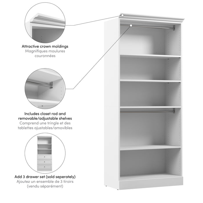 Organisateur de garde-robe Versatile de Bestar de 36 po (L) - blanc