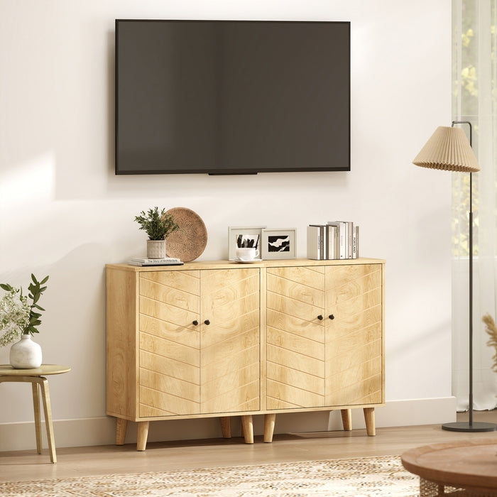 HOMCOM Armoire de rangement, buffet avec portes a fermeture douce