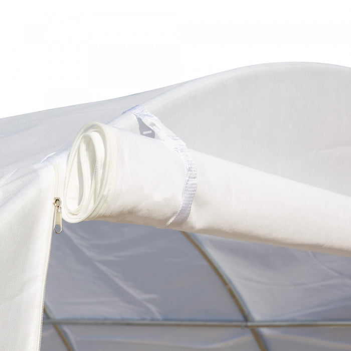 Outsunny 118\"x 118\"x 78,75\" Grande Serre En Polytunnel A Double Couverture Exterieure Avec Portes Et Fenetres A Fermeture Eclair Enroulable Pour Faire Pousser Des Plantes, Des Herbes Ou Des Fleurs