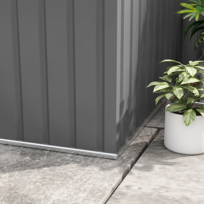 Outsunny Abri De Jardin 9'x10,6' Avec Kit De Fondation En Acier, Gris Clair