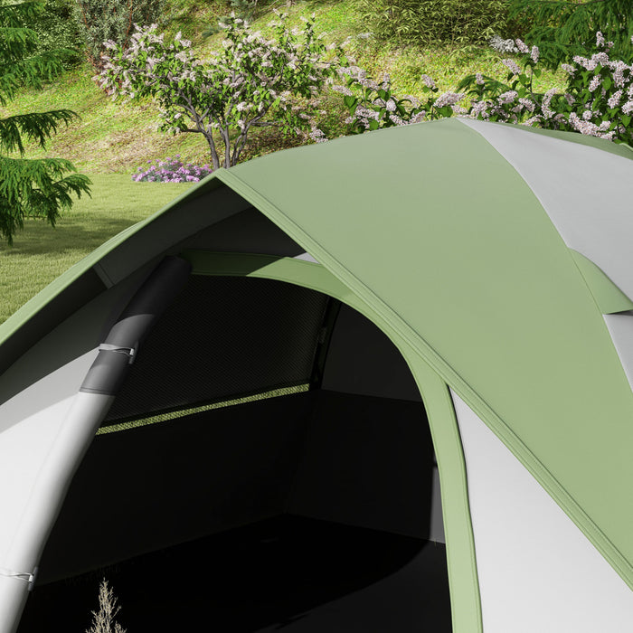 Outsunny Tente De Camping Pour 4 A 5 Pers Avec Sol Cousu, Etanche 3 000 Mm
