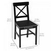 HOMCOM Farmhouse Wood Dining Chairs Set of 2 with Cross Back, Black