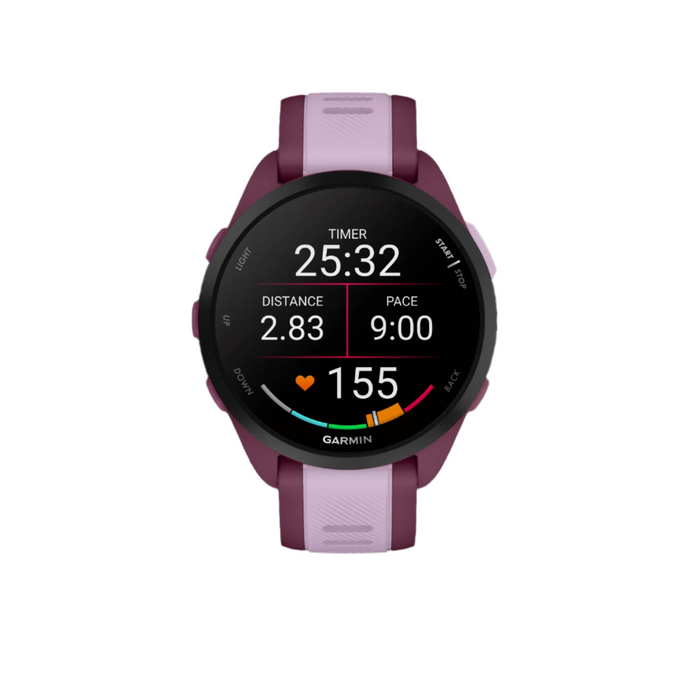 Garmin Forerunner® 165 Montre Gps Intelligente - Suivi De La Sante Avec Ecran Amoled - Baie/lilas