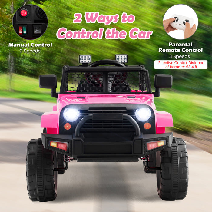 Costway Voiture Electrique 12 V Pour Enfants Costway, Alimente Par Batterie Avec Telecommande, Vehicule Jouet A 4 Roues Pour Garcons Et Filles