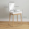HOMCOM Modern Vanity Desk with Flip-up Mirror and 2 Drawers for Bedroom