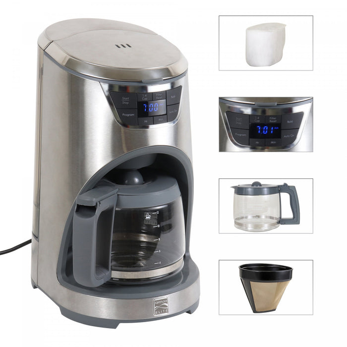 Cafetière goutte-à-goutte Kenmore Elite de 12 tasses, acier inoxydable - KKECM12SS