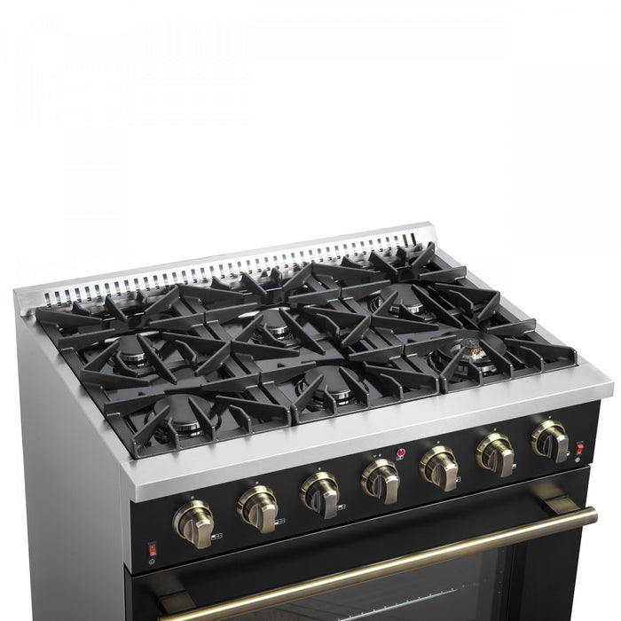 Cuisiniere a gaz Galiano de 36 po en noir, 5,36 pi³ - FFSGS6244-36BLK