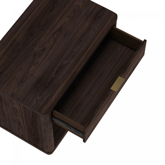 Table de nuit moderne Evelyn 32\" en brun (1 tiroir) - Lot de 2