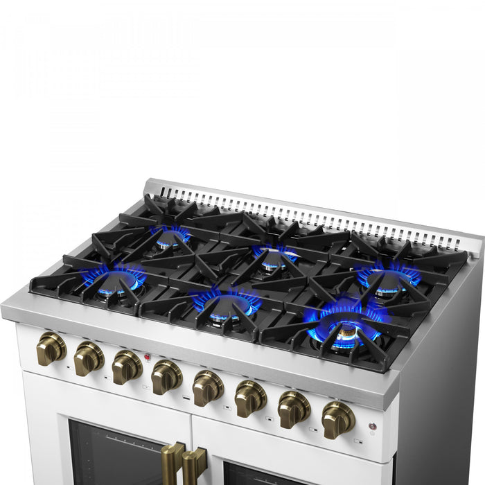 Cuisiniere a double combustible Galiano de 36 po, blanche, 5.36 pi³ - FFSGS6356-36WHT