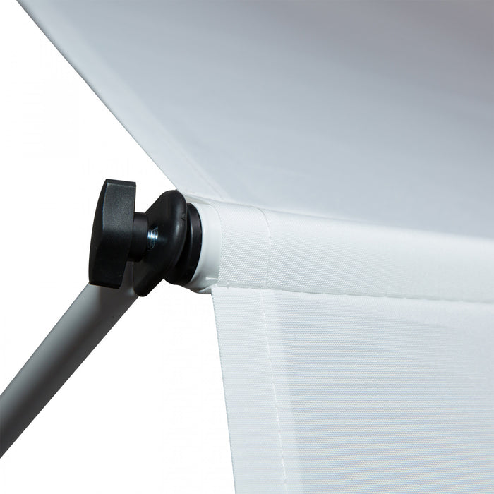 Outsunny Store Banne Manuel Retractable Inclinaison Reglable Installation Rapide Metal Alu Polyester Blanc