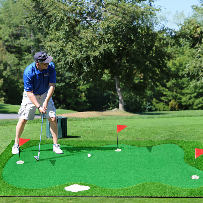 Costway 10 X 5 Ft Golf Mettant Vert Tapis D'entrainement Professionnel De Golf Avec 2 Balles De Golf