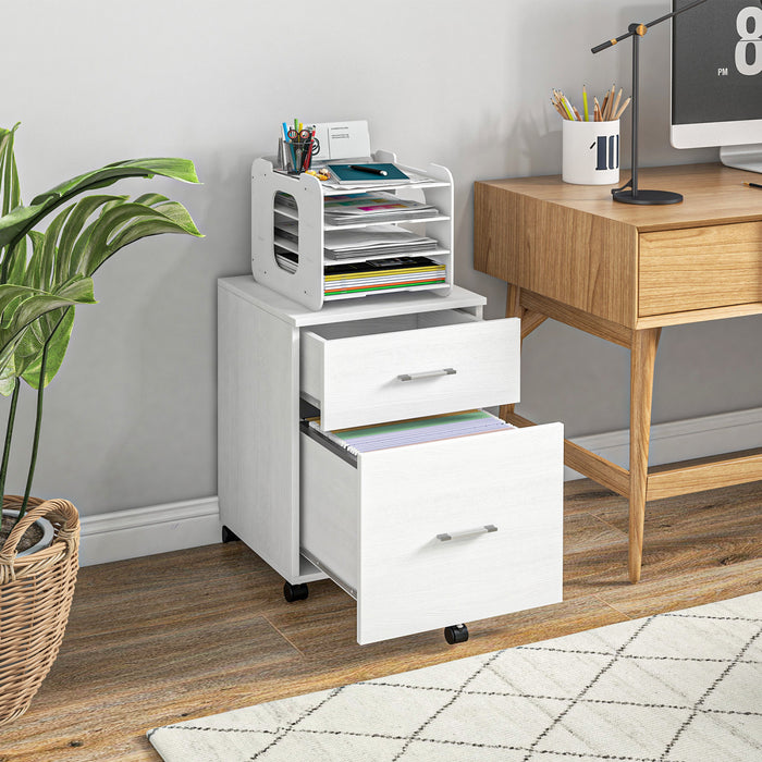 Vinsetto Classeur Pour Dossiers Lettre Ou A4 Avec Roulettes 2 Tiroirs