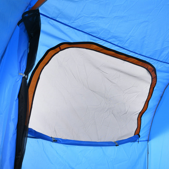 Outsunny Tente De Camping Pour Voiture Avec 3 Portes, Bleu Et Orange