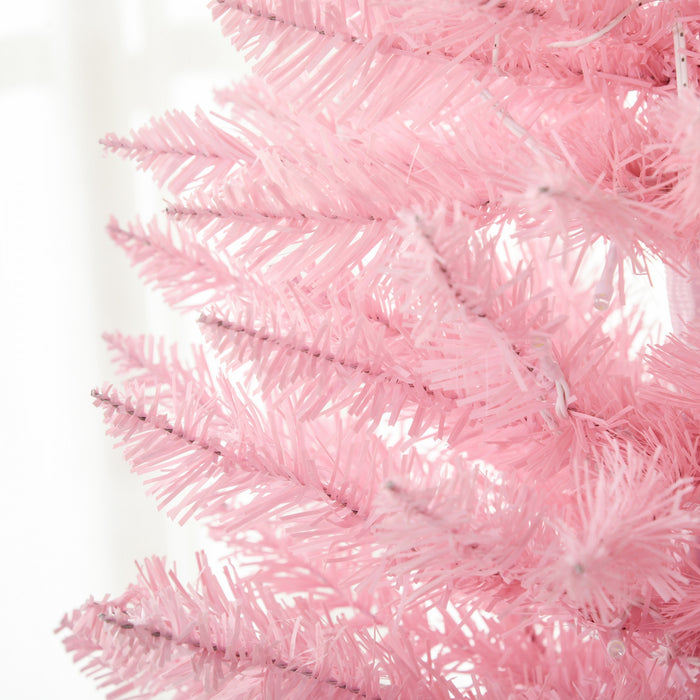 HOMCOM Arbre de Noel artificiel illumine 7 pi avec lumieres LED blanc chaud