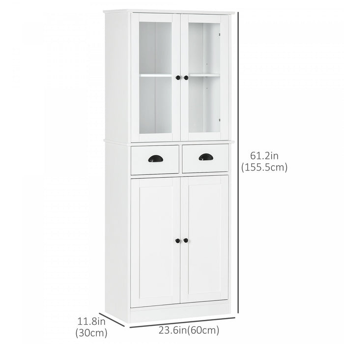 HOMCOM Armoire de rangement garde-manger de cuisine 61 \" avec etageres