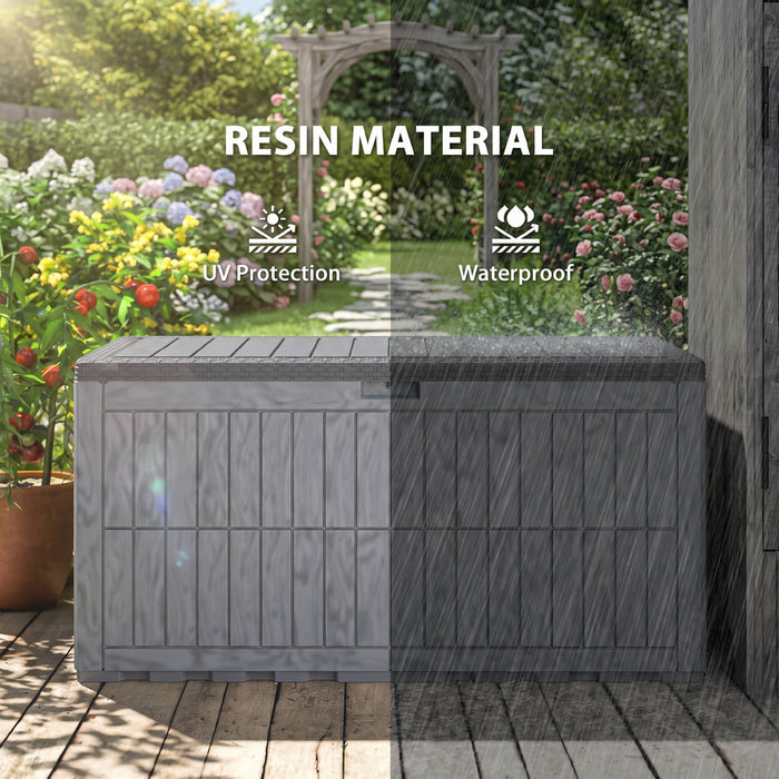 Outsunny Coffre de Rangement en Resine 220 Gallons, Verrouillable