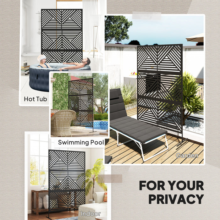 Outsunny Ecran de Confidentialite Exterieur en Metal, Separateur d'Espace