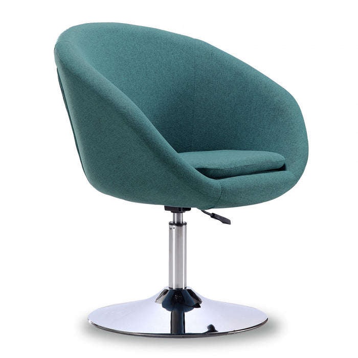 Fauteuil lounge pivotant moderne Hopper en tissu bleu sarcelle - Lot de 2